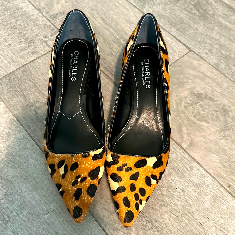 Charles by Charles David kitten heel  leopard pumps